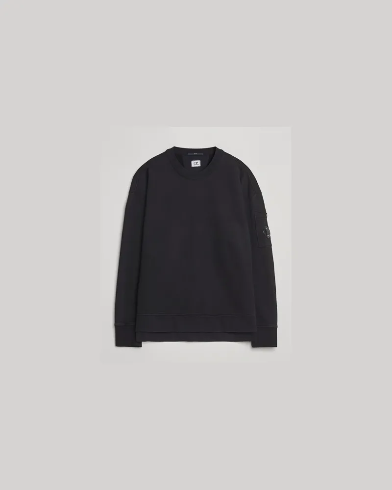 C.P. Company Brushed Emerized Fleece Lens Sweatshirt Black Schwarz