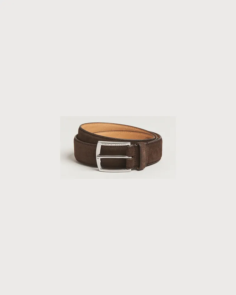 Tiger of Sweden Bergstroms Suede Belt Dark Brown Braun