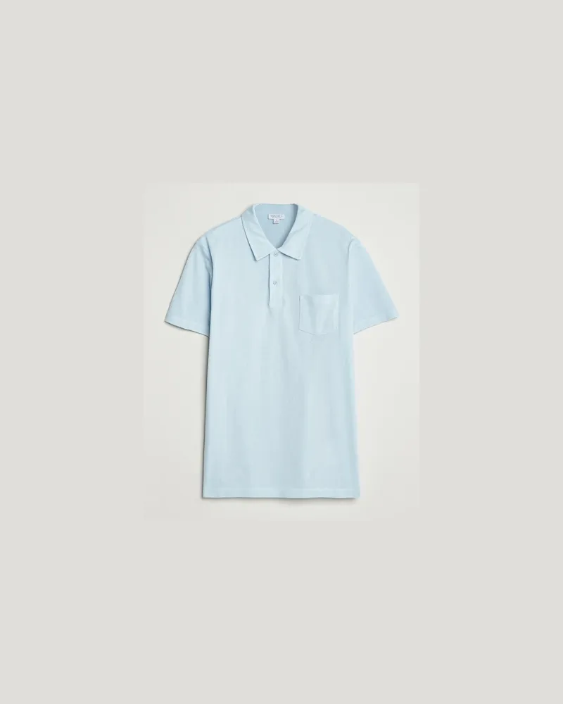 Sunspel Riviera Polo Shirt Frost Blue Blau