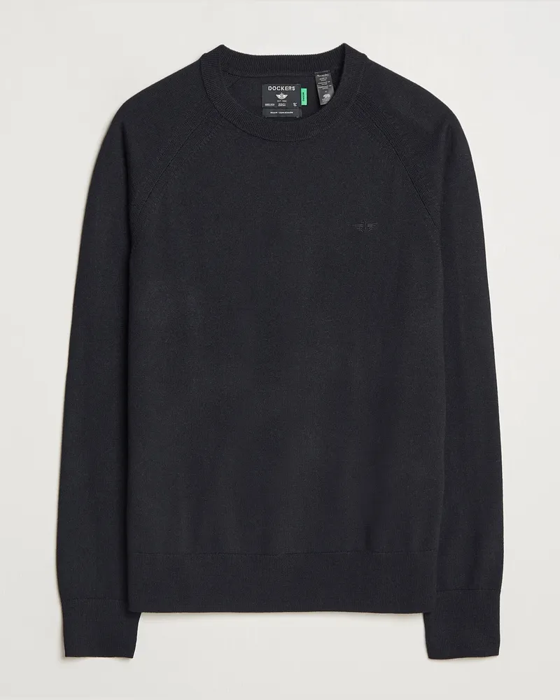 Dockers Washable Merino Crewneck Black Schwarz