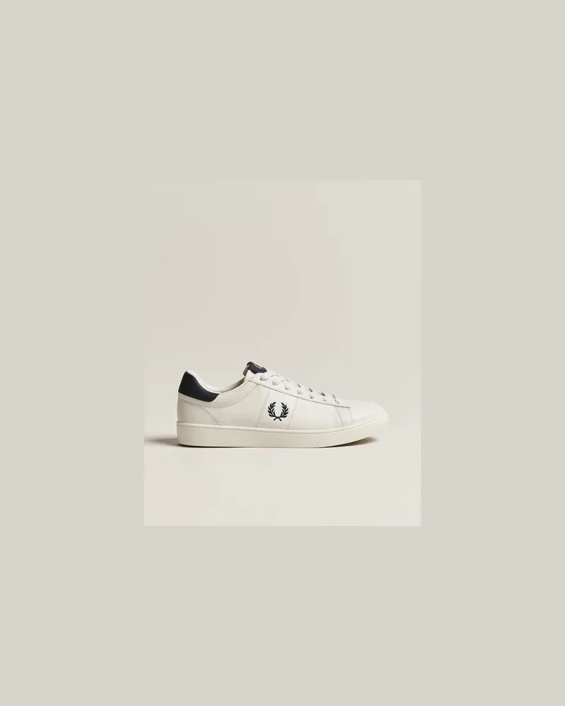 Fred Perry Spencer Leder Sneakers Porcelain/Navy Weiß