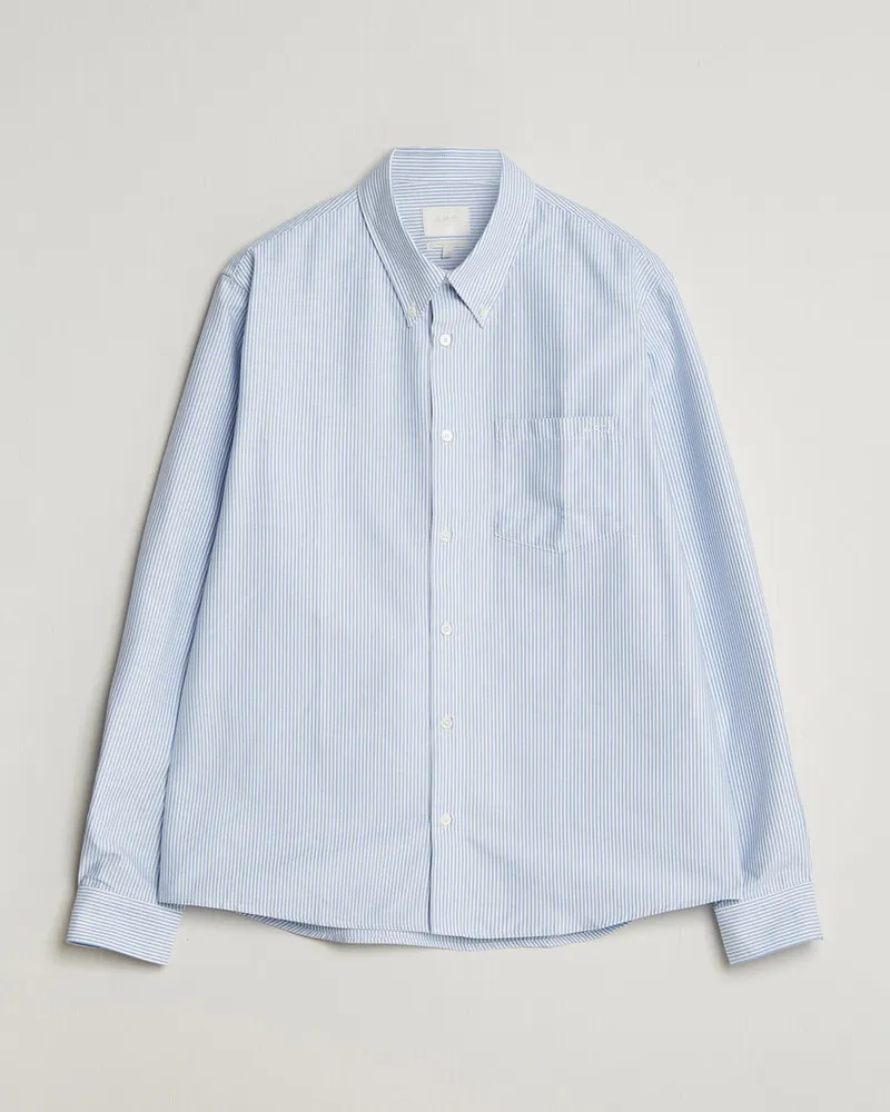 A.P.C. Greg Striped Oxford Shirt Blue/White Mehrfarbig