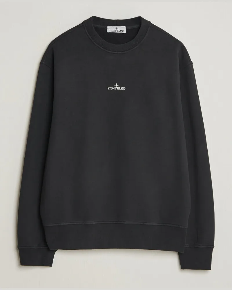 Stone Island Cotton Fleece Blurred Compas Print Sweatshirt Black Schwarz