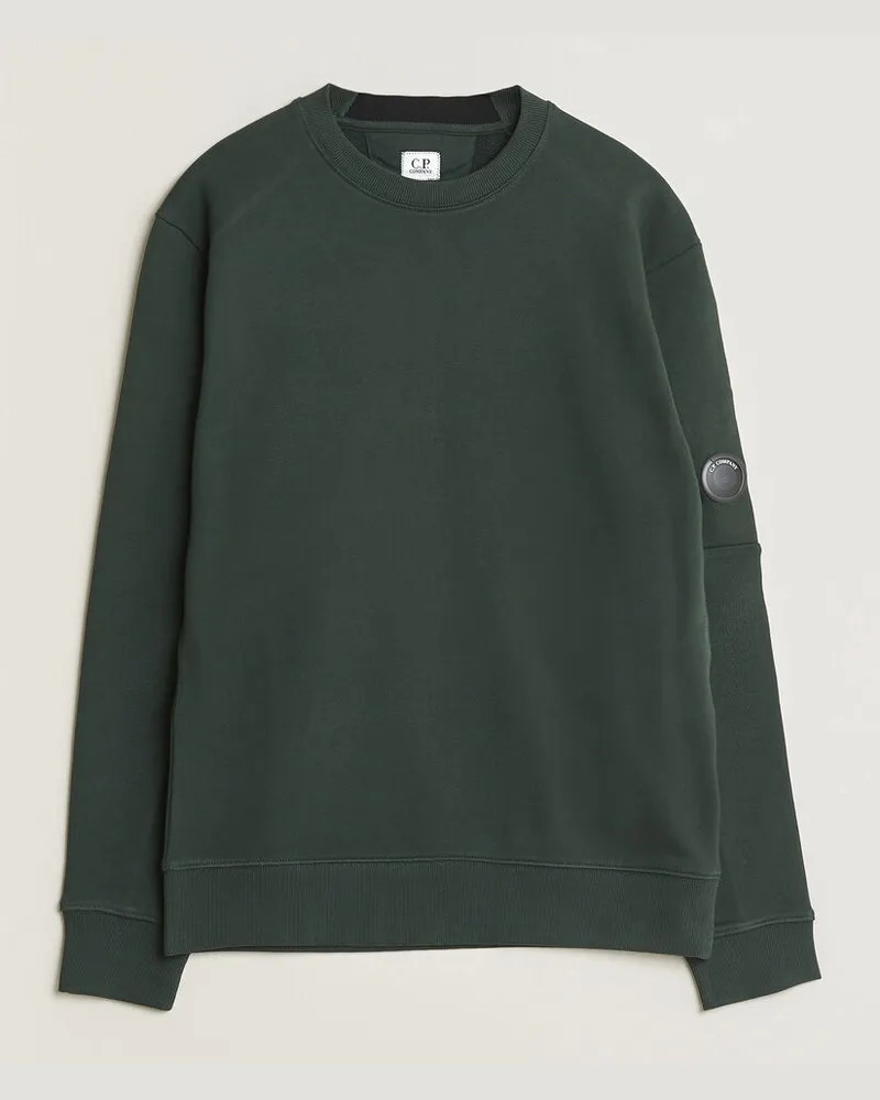 C.P. Company Diagonal Raised Fleece Lens Sweatshirt Emerald Green Grün