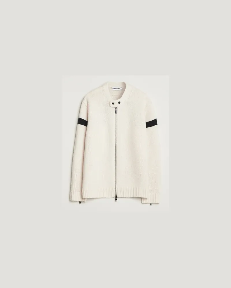 J.Lindeberg Kessler Biker Wool Full Zip Moonbeam Beige