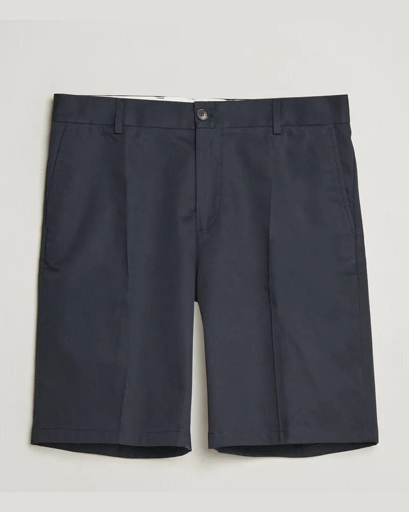Filippa K Tailored Cotton Chino Shorts Navy Blau