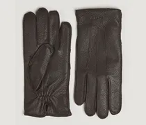 Cashmere Lined Leather Glove Deep Brown