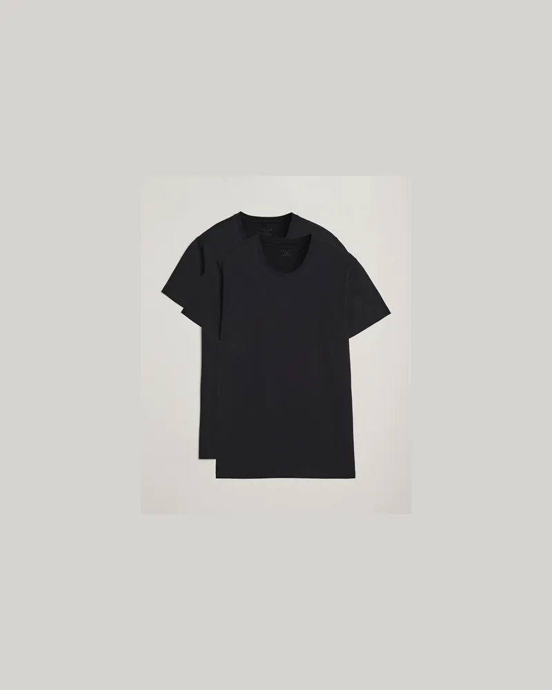 Falke 2-Pack Cotton Crew Neck T-Shirt Black Schwarz