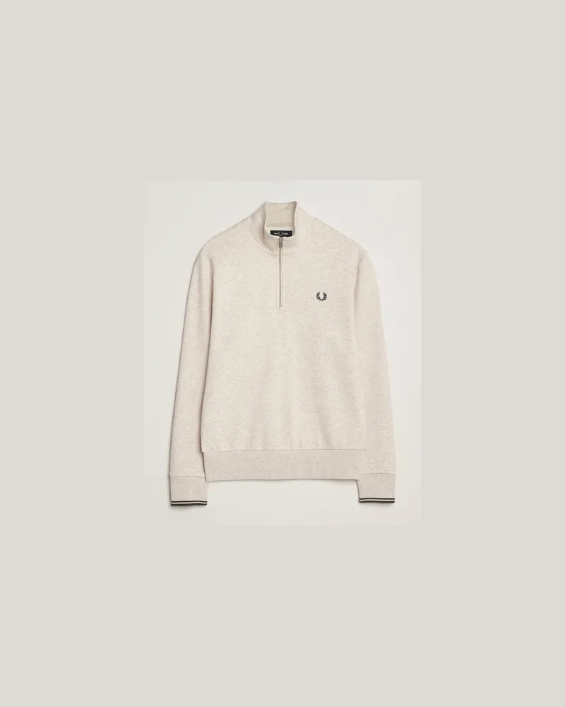 Fred Perry Half Zip Sweatshirt Porrigde Marl Beige