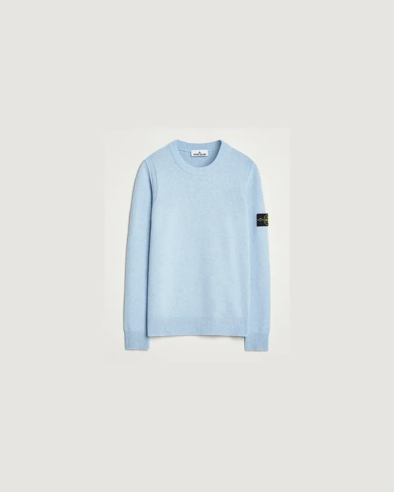 Stone Island Knitted Lambswool Crew Neck Sky Blue Blau