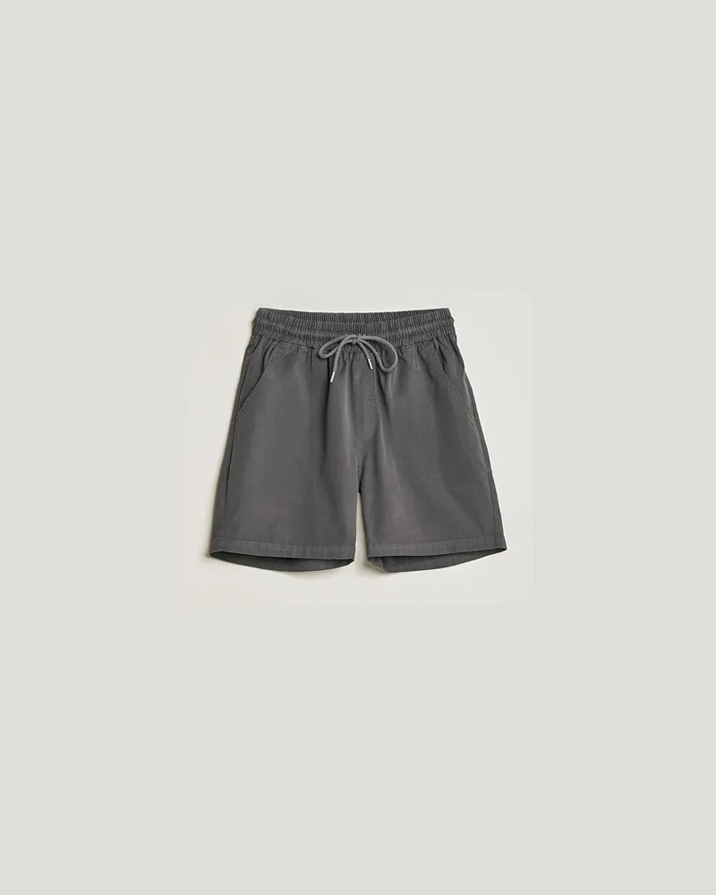 COLORFUL STANDARD Classic Organic Twill Drawstring Shorts Lava Grey Grau
