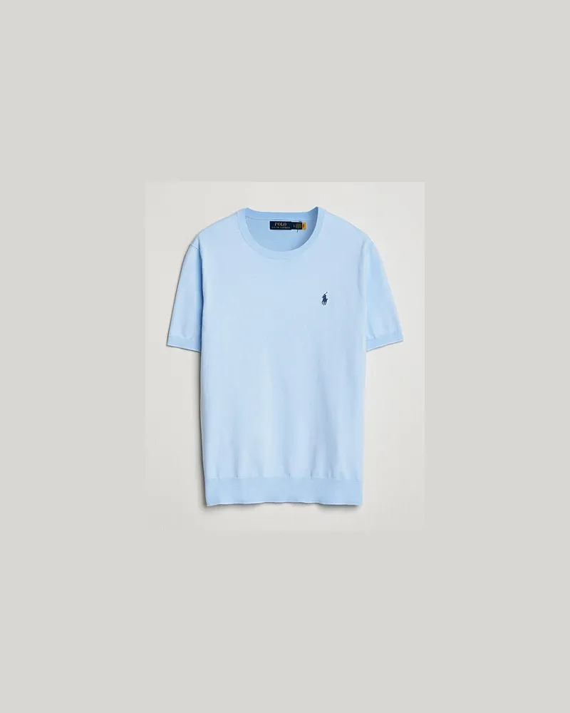 Ralph Lauren Knitted Short Sleeve T-Shirt Office Blue Blau