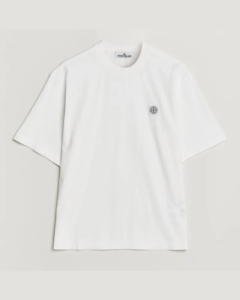 Stone Island Combed Organic Cotton T-Shirt White Weiß