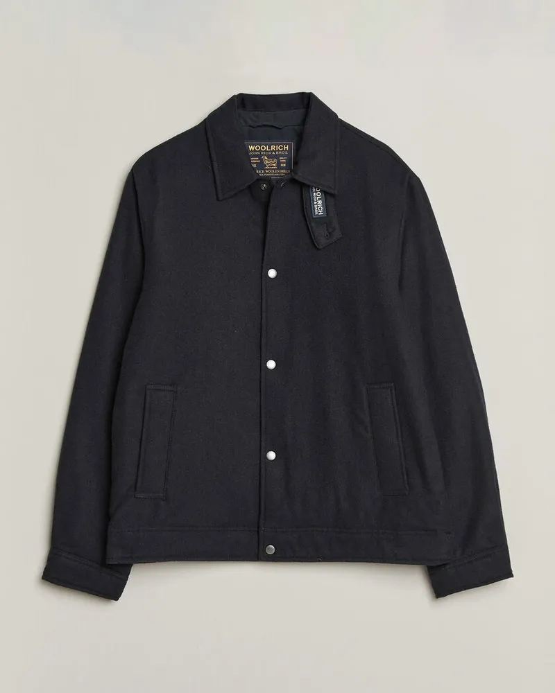 Woolrich Wool Light Padded Keating Shirt Jacket Melton Blue Blau