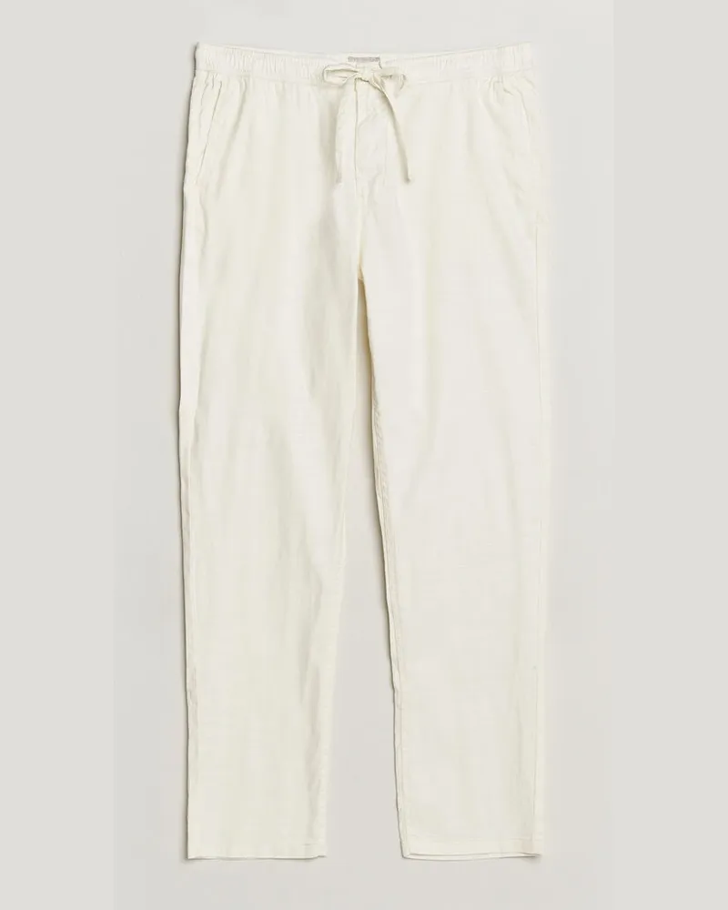Morris Fenix Linen Trousers Off White Weiß