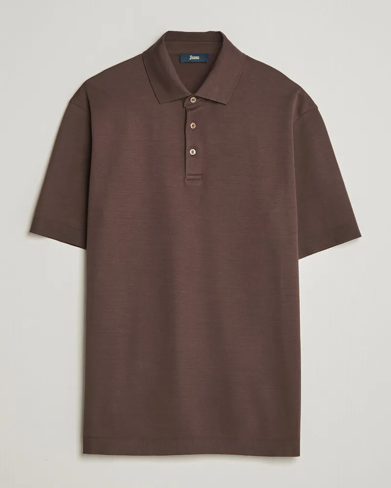 Herno Micro Piquet Polo Brown Braun