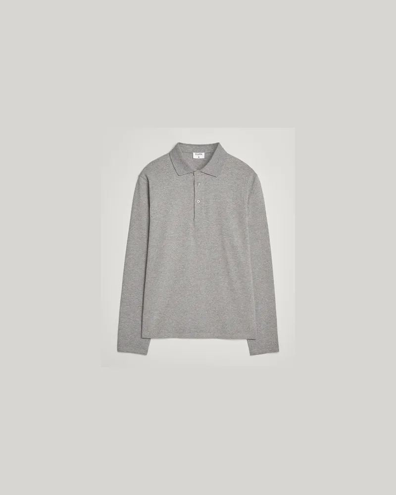 Filippa K Luke Lycra Polo Shirt Mid Grey Melange Grau