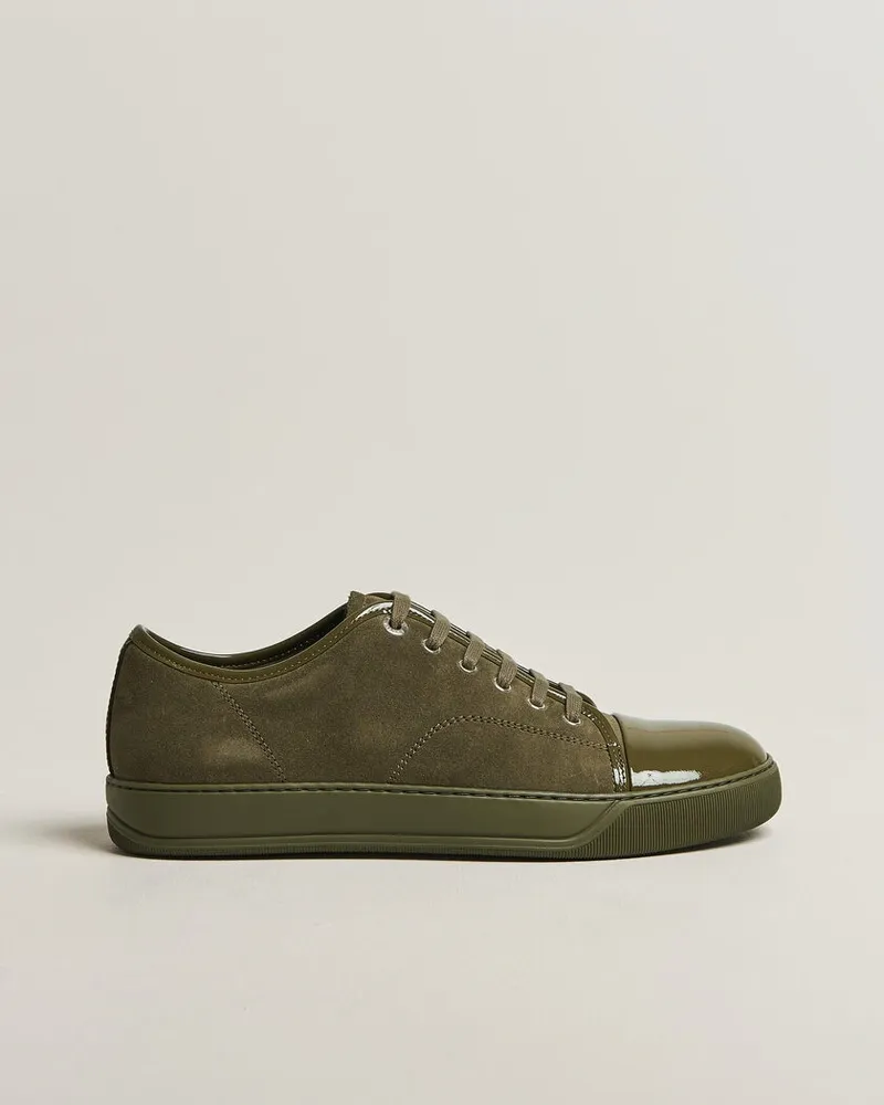 Lanvin Patent Cap Toe Sneaker Khaki Grün