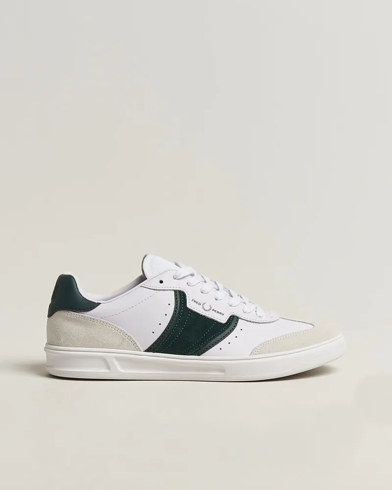 Fred Perry B4 Leather/Suede Sneaker White Weiß