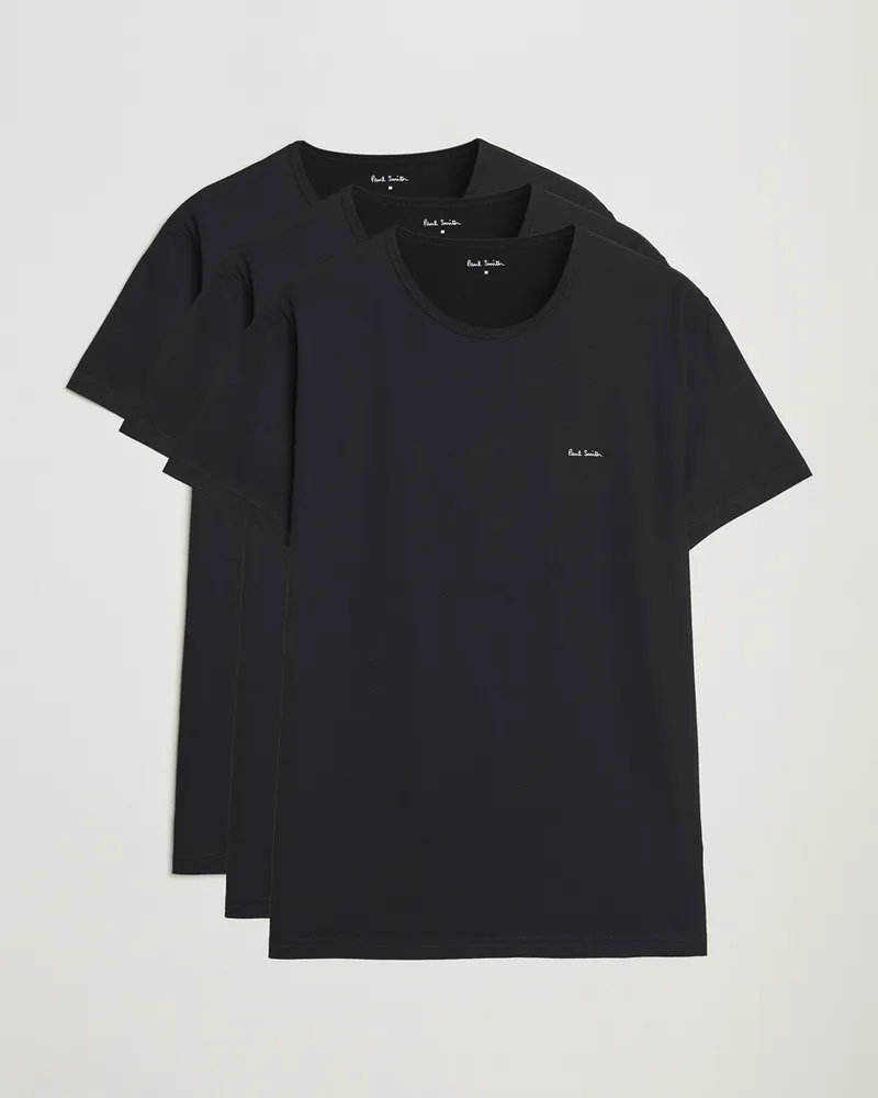 Paul Smith 3-Pack Crew Neck T-Shirt Black Schwarz
