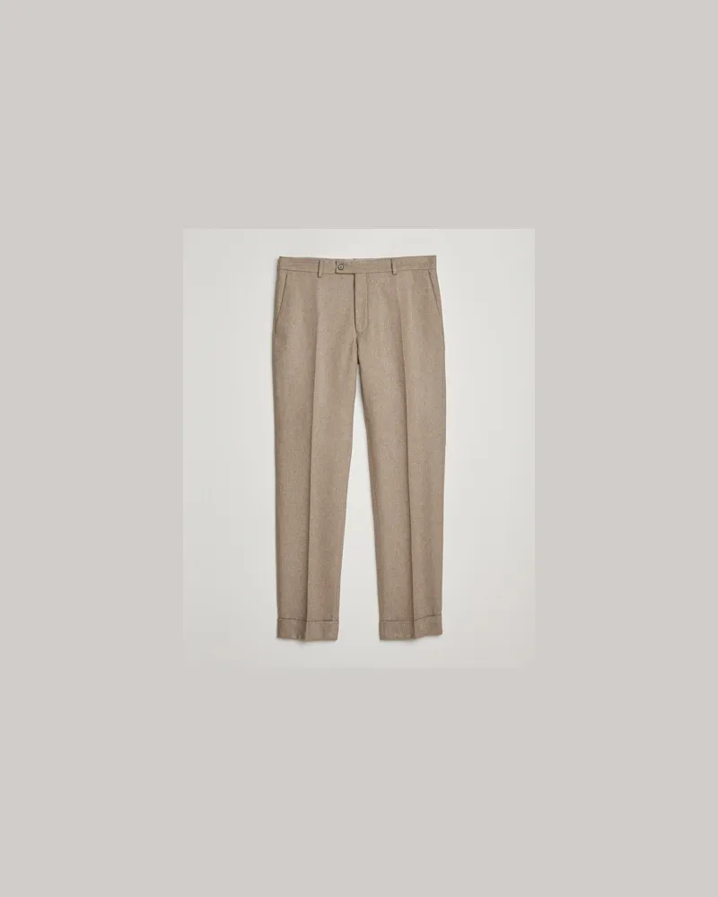 Morris Jack Flannel Trousers Khaki Beige