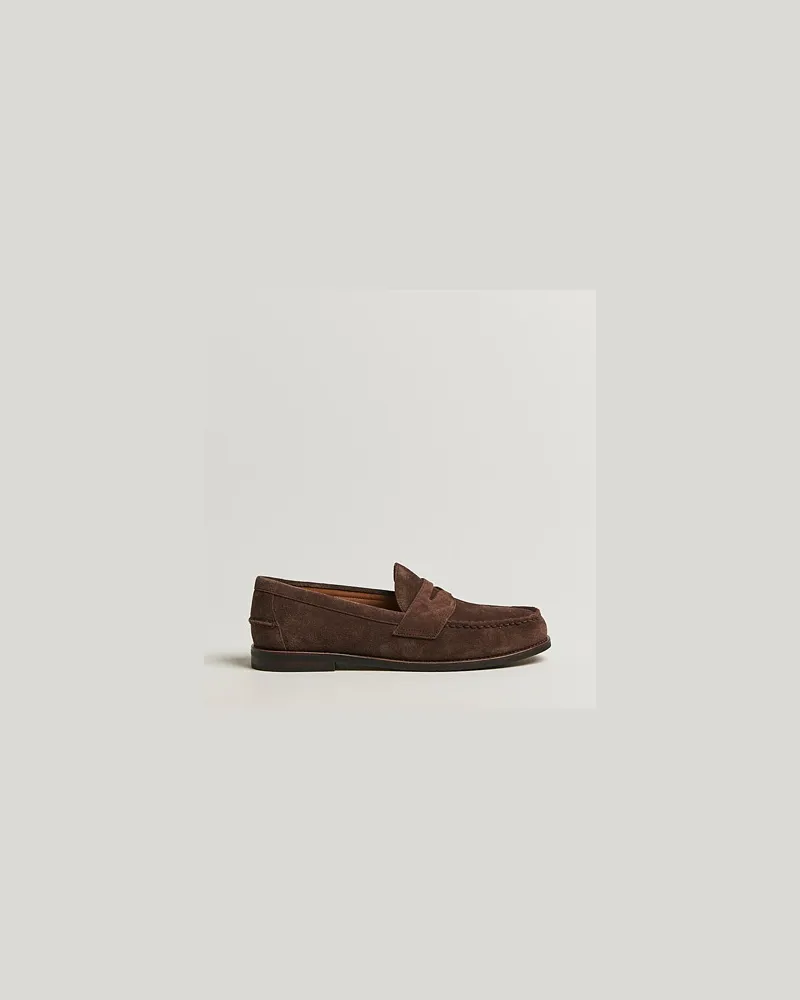 Ralph Lauren Alston Suede Penny Loafers Dark Brown Braun
