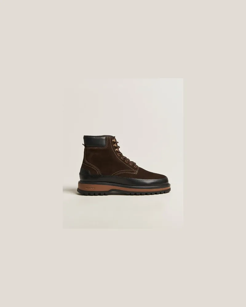 Gant Clafton Felt Lined Suede Boot Dark Brown Braun