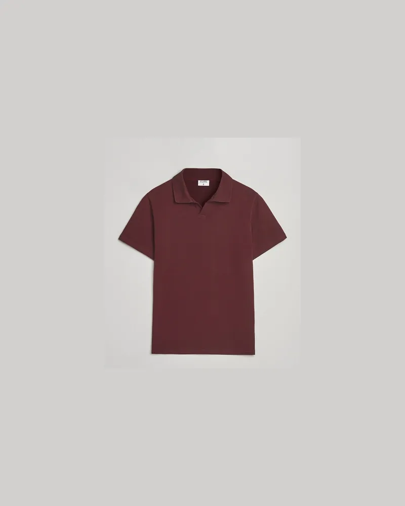 Filippa K Soft Lycra Polo T-Shirt Burgundy Rot