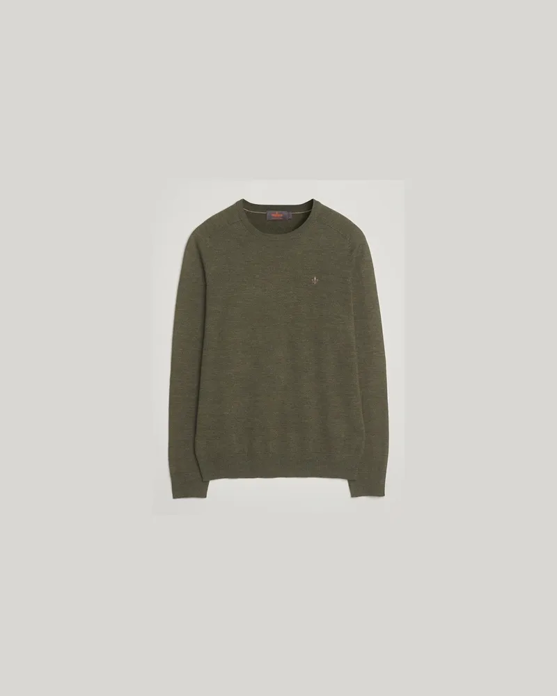 Morris Merino O-Neck Olive Grün