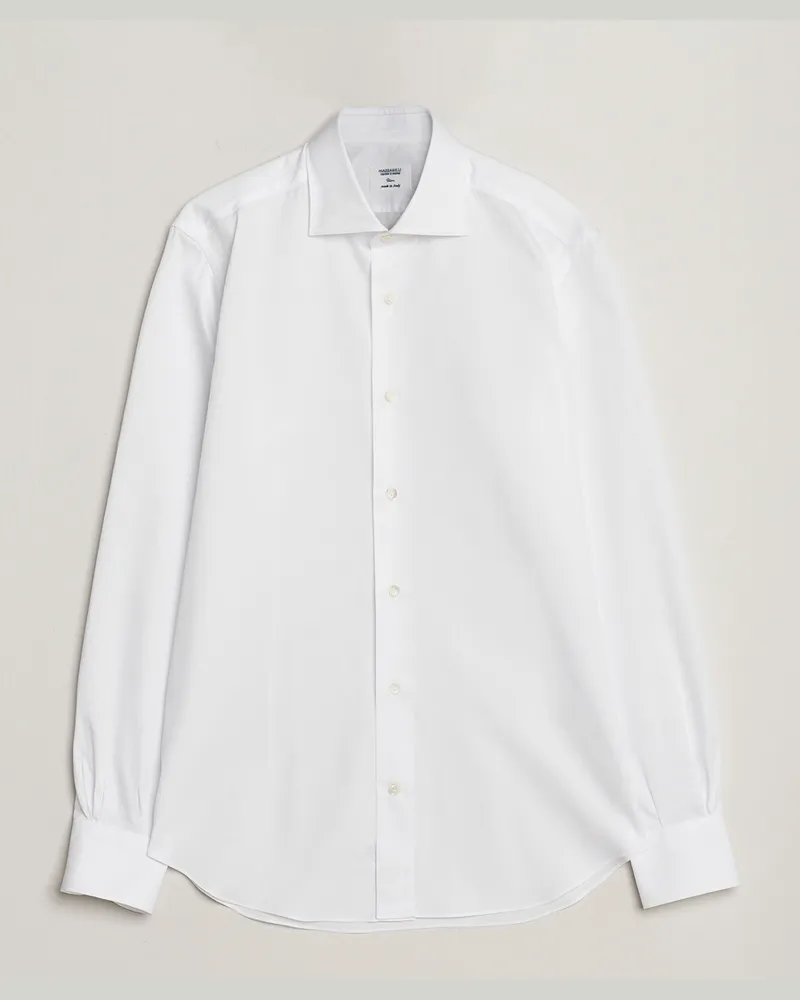 MAZZARELLI Soft Cotton Cut Away Shirt White Weiß