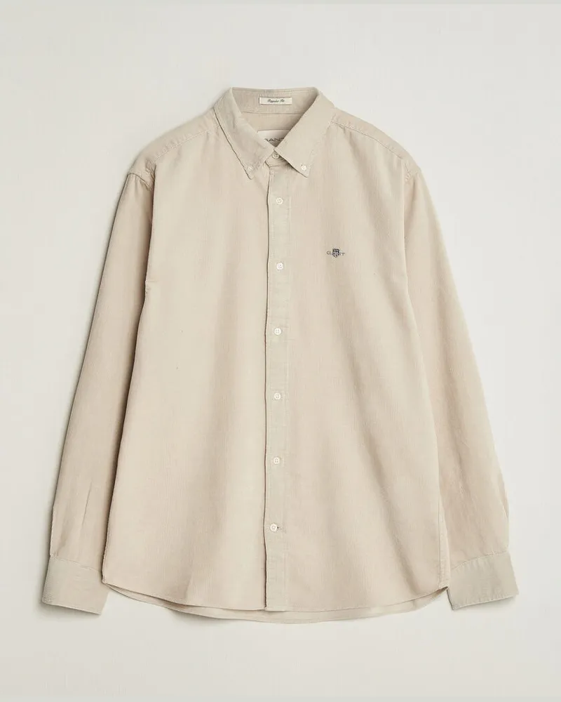 Gant Regular Fit Corduroy Shirt Clay Beige Beige