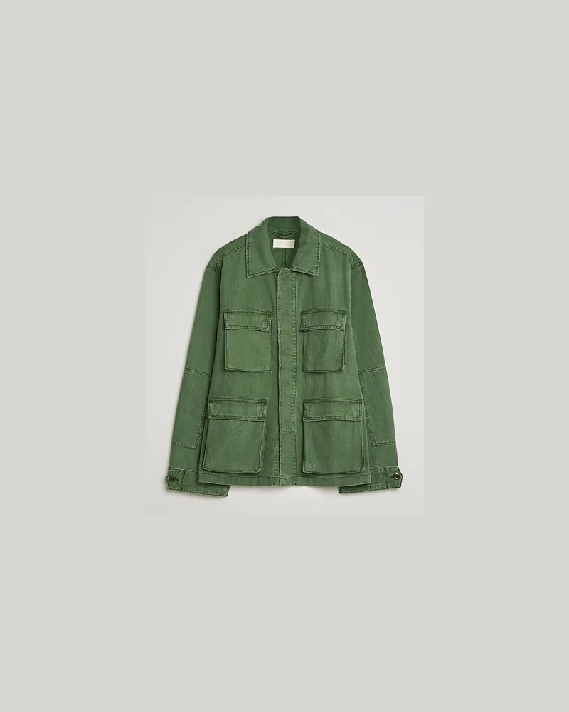 JEANERICA Luc Herringbone Shirt Jacket Chevron Green Grün