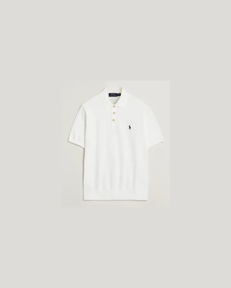 Ralph Lauren Knitted Short Sleeve Polo Deckwash White Weiß