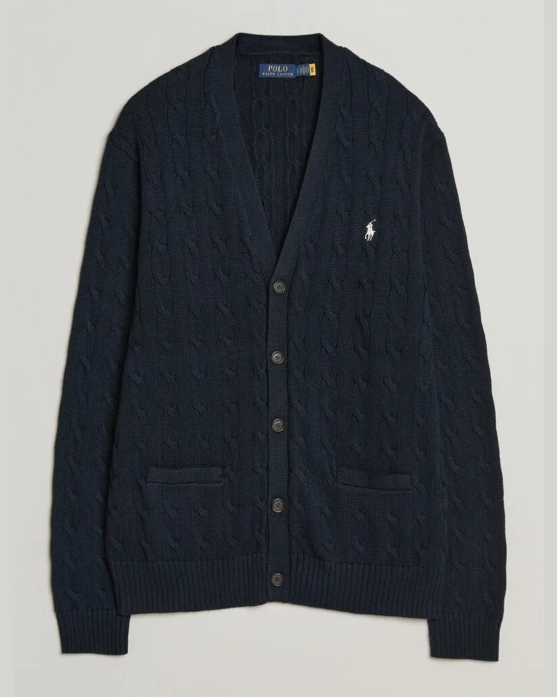 Ralph Lauren Cotton Cable Cardigan Hunter Navy Blau