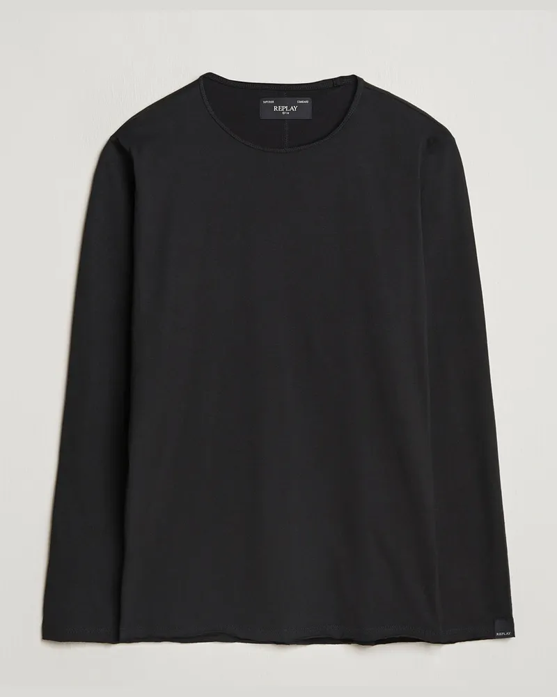 Replay Crew Neck Long Sleeve T-Shirt Black Schwarz