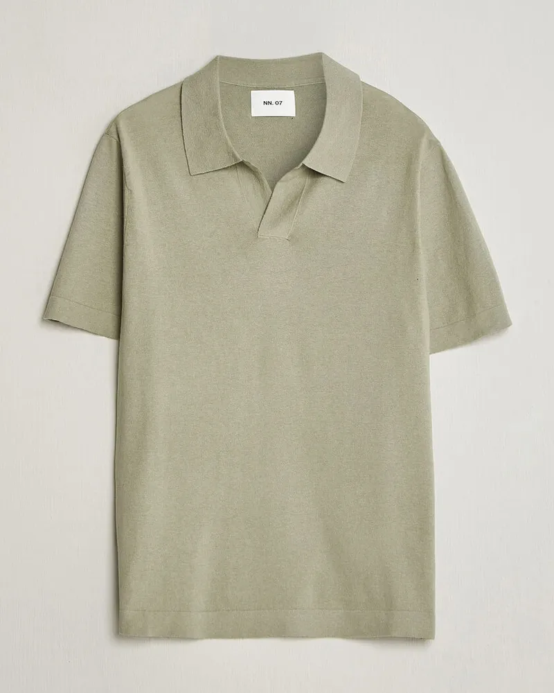 NN 07 Ryan Cotton/Linen Polo Sage Green Grün