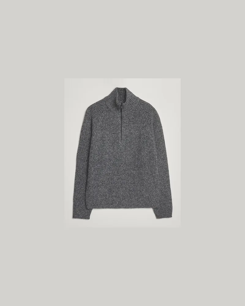 J.Lindeberg Victor Wool Half Zip Dark Grey Melange Grau
