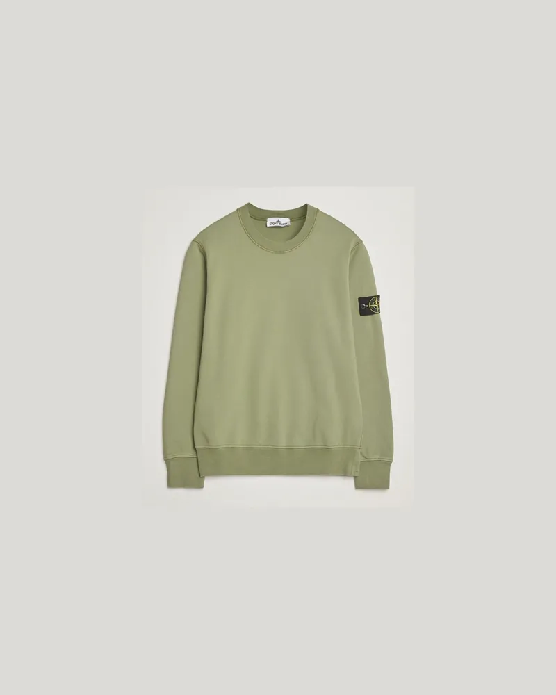 Stone Island Garment Dyed Fleece Sweatshirt Sage Grün