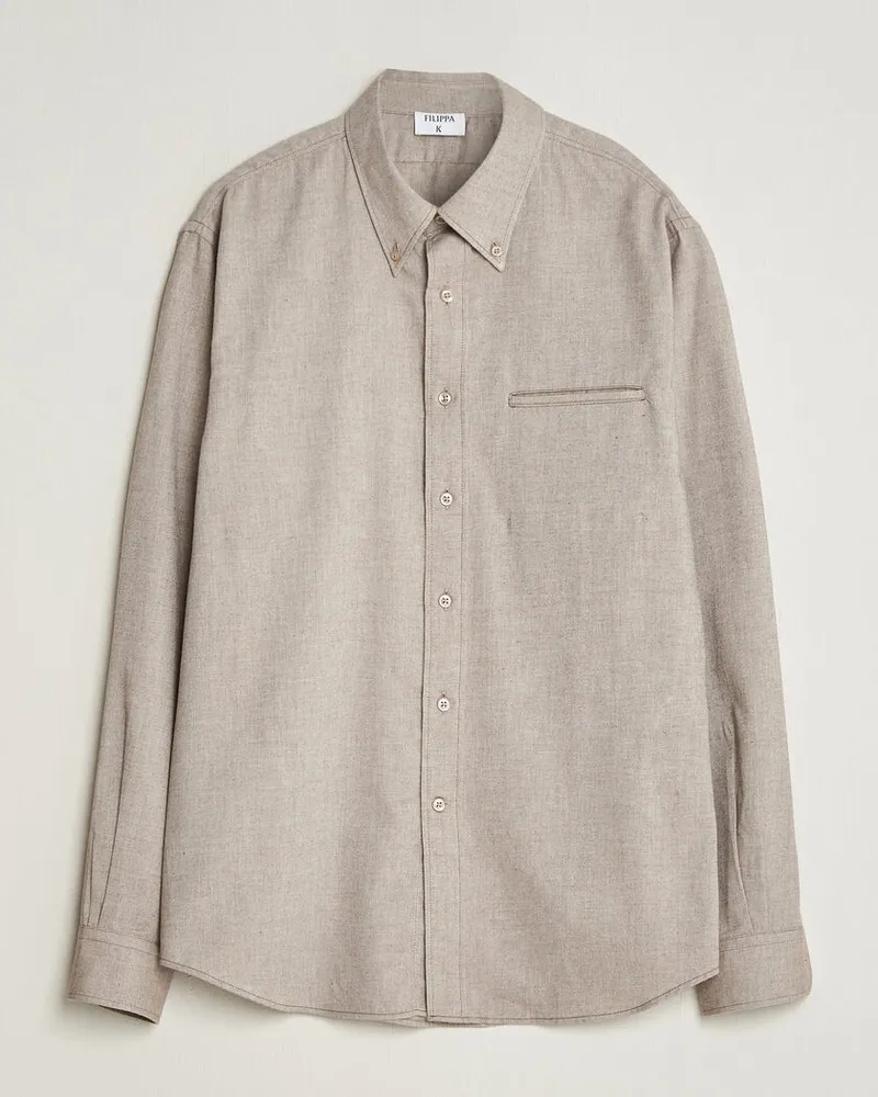 Filippa K Zack Flannel Shirt Mid Brown Braun