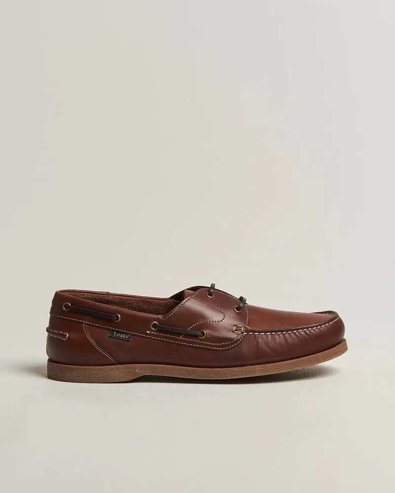 Loake 1880 Padstow Leather Boat Shoe Brown Braun