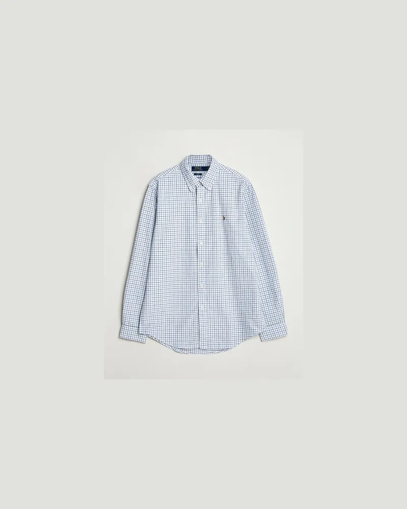 Ralph Lauren Custom Fit Checked Oxford Shirt White/Blue Multi Weiß