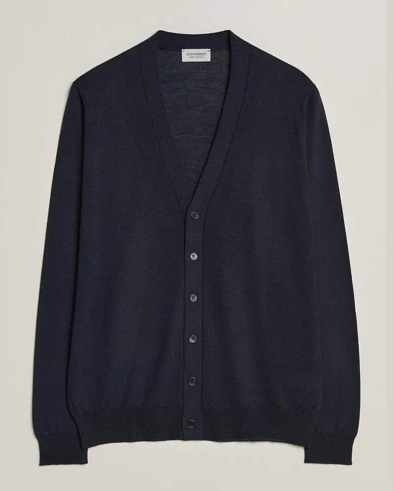 John Smedley Bradrick Extra Fine Merino Cardigan Midnight Blau