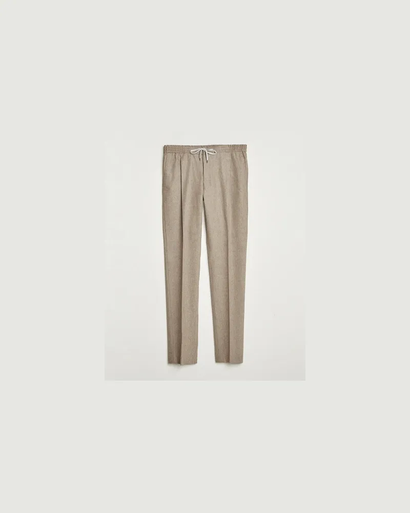 Pantaloni Torino Slim Fit Wool/Cashmere Drawstring Trousers Beige Beige