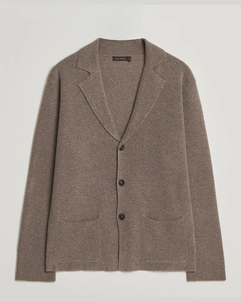Oscar Jacobson Antonio Knitted Blazer Taupe Braun