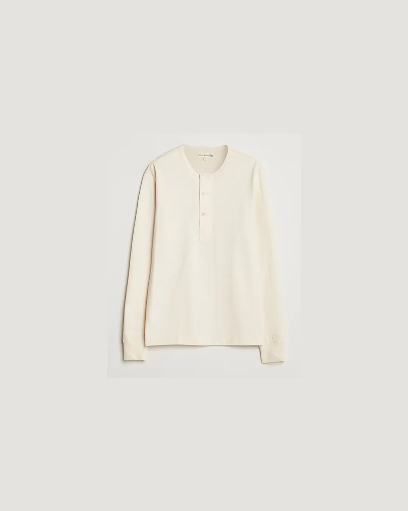 Merz b. Schwanen Classic Fit Sturdy Organic Cotton Henley Nature Beige