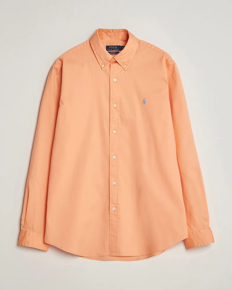 Ralph Lauren Custom Fit Garment Twill Shirt Poppy Orange
