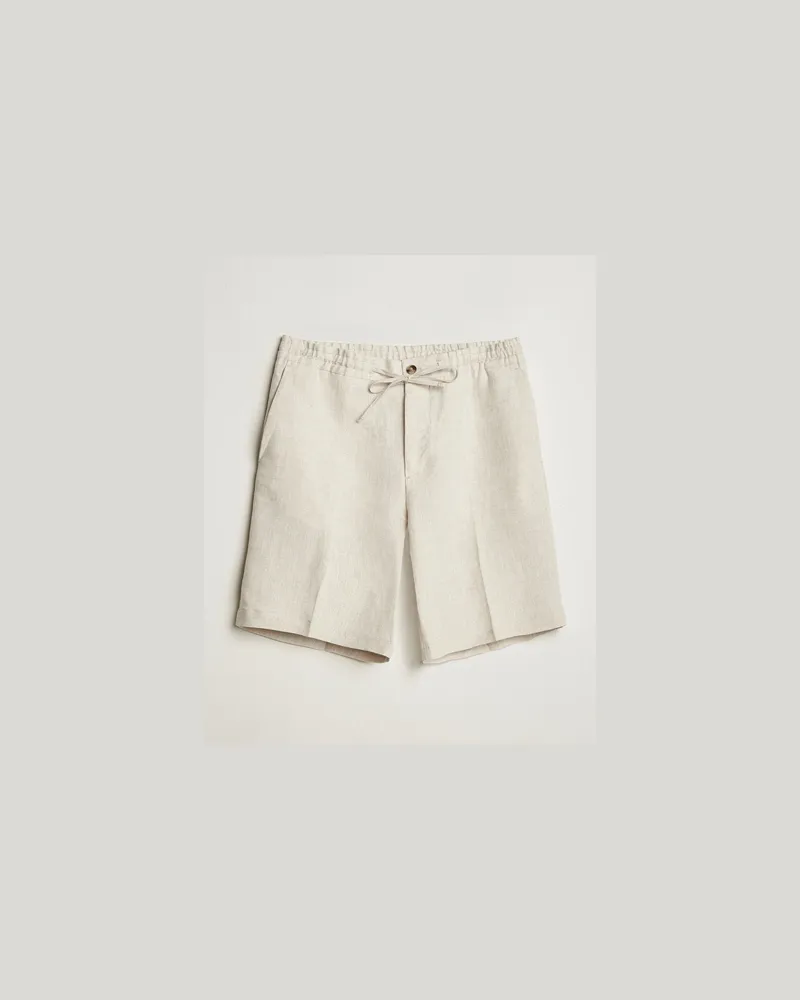 J.Lindeberg Brady Drape Linen Shorts Moonbeam Beige