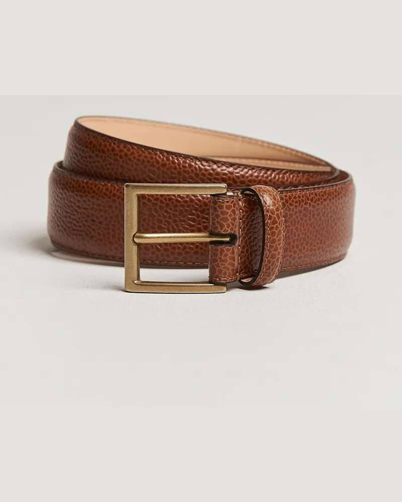 Crockett & Jones Belt 3,5 cm Tan Grained Calf Braun