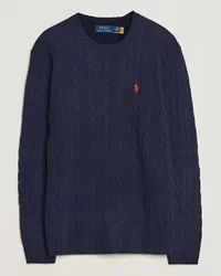 Ralph Lauren Woll/Cashmere Cable Rundhals Hunter Navy Blau