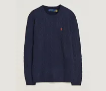 Wool/Cashmere Cable Crew Neck Hunter Navy